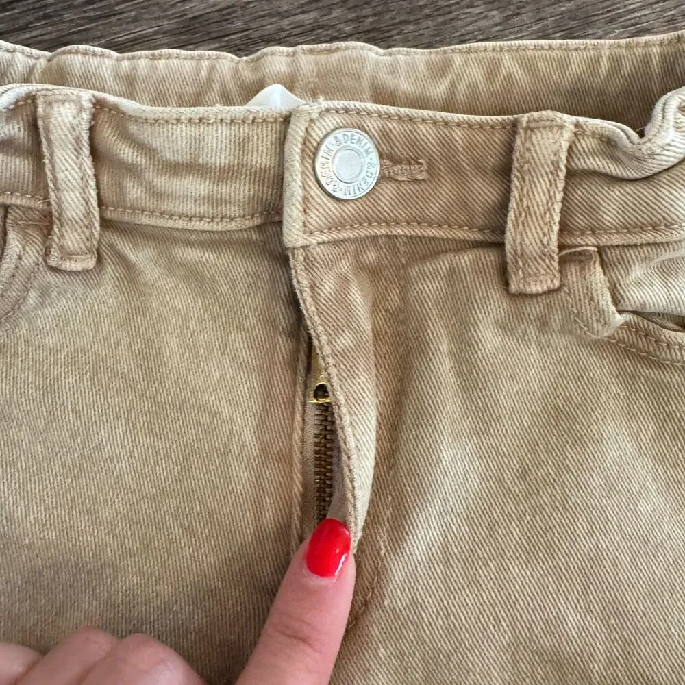 H&M Kaki girls cargo bootcut pants- size 6x